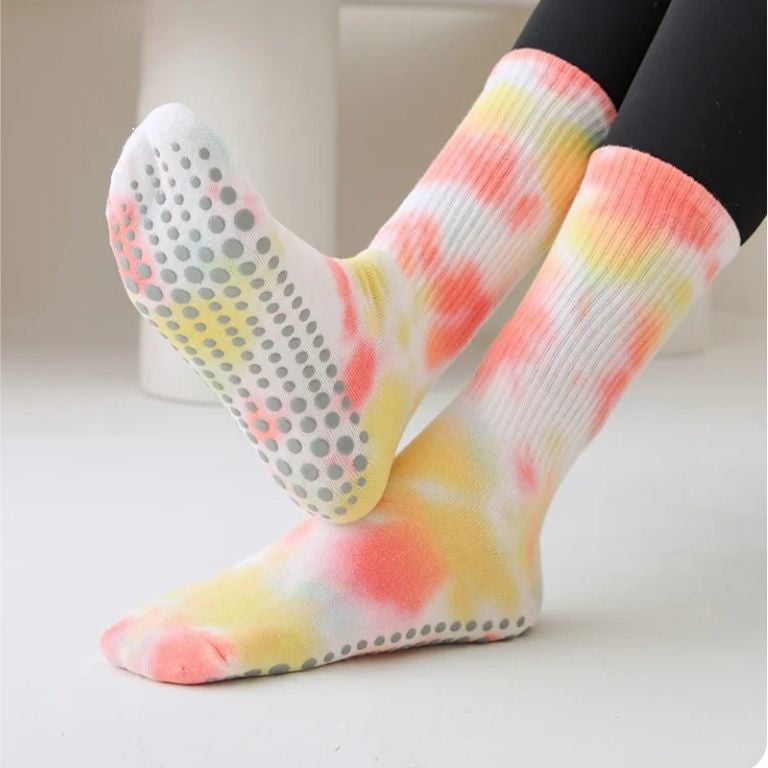 chaussette antiderapante pilates coloree orange