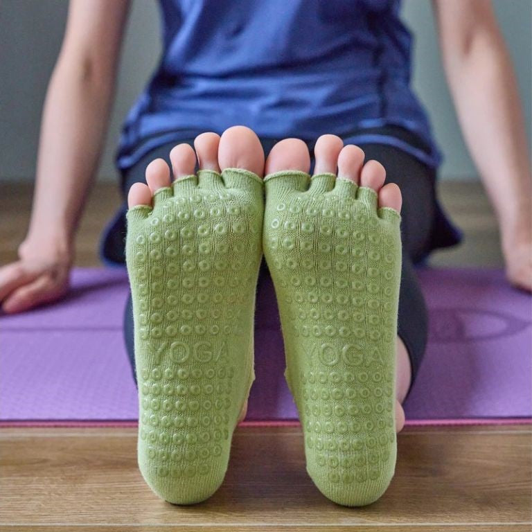 chaussette antiderapante pilates free vert