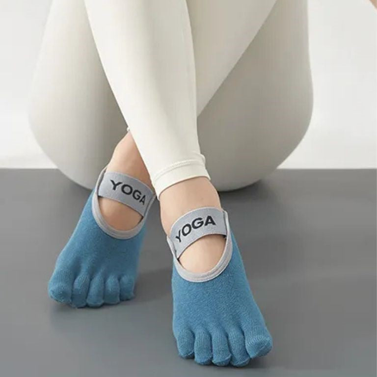 chaussettes pilates respirantes vertes