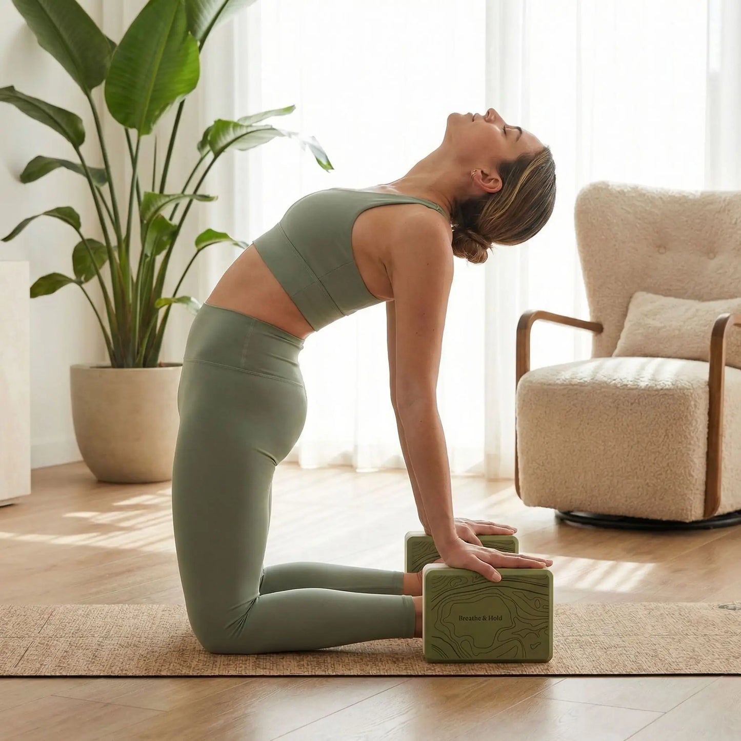 brique yoga bicolore utile pour maintien équilibre