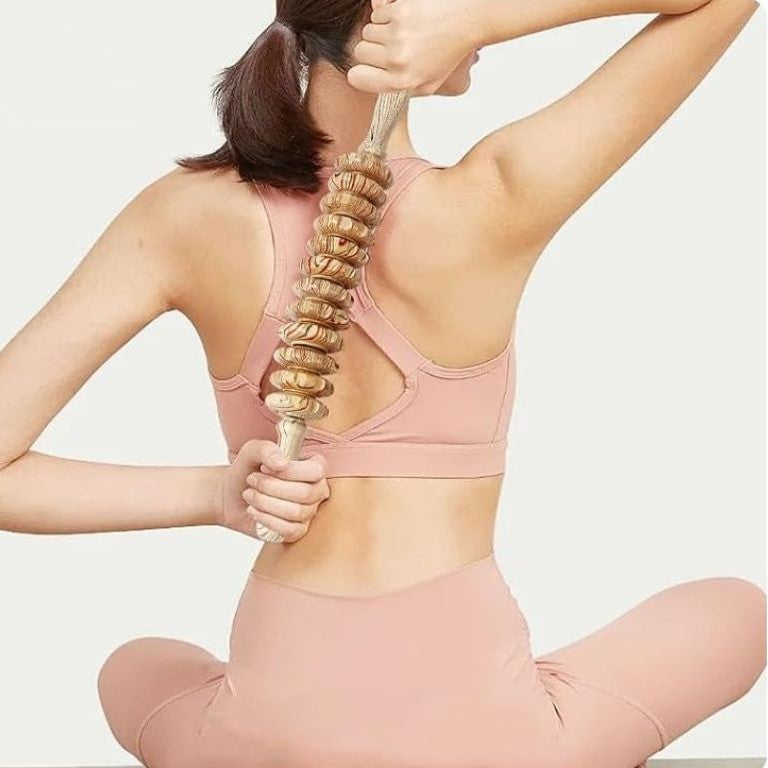 rouleau massage bois cible efficacement dos jambes bras cou