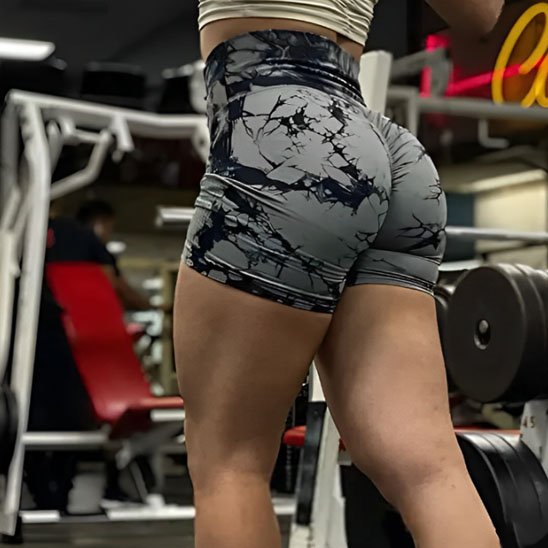 Short de sport femme taille haute gainante