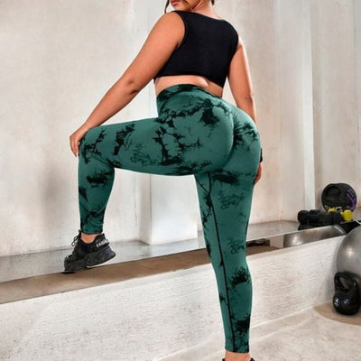 legging sport femme gainant fitness vert
