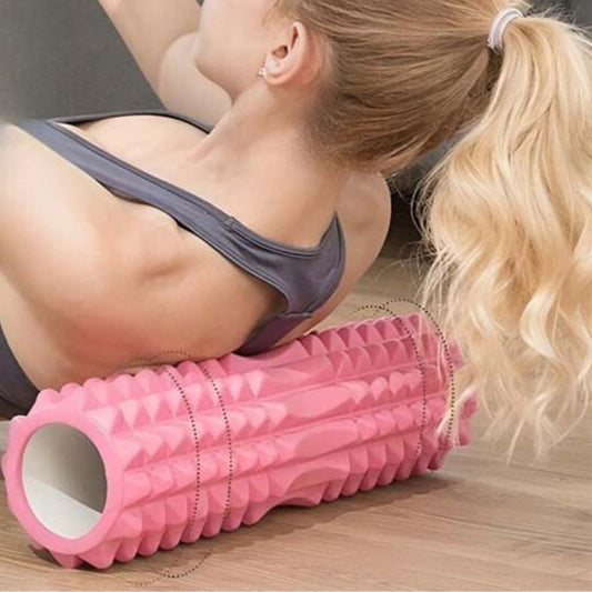 Rouleau de massage yoga rose