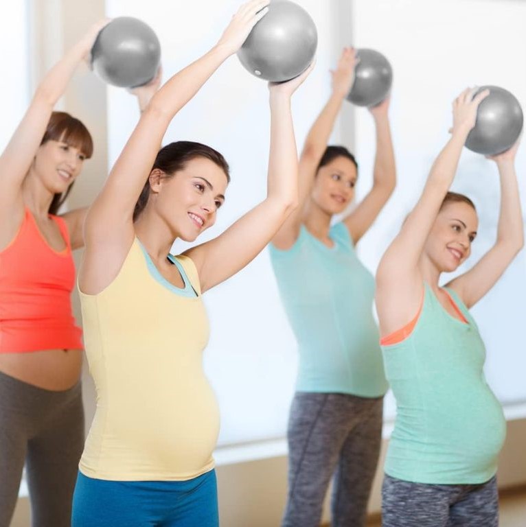 Swiss ball yoga gris