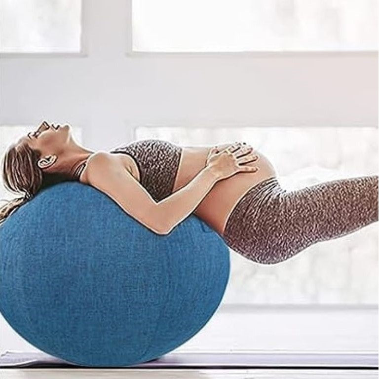 ballon pilates housse avec poignee pour le transporter