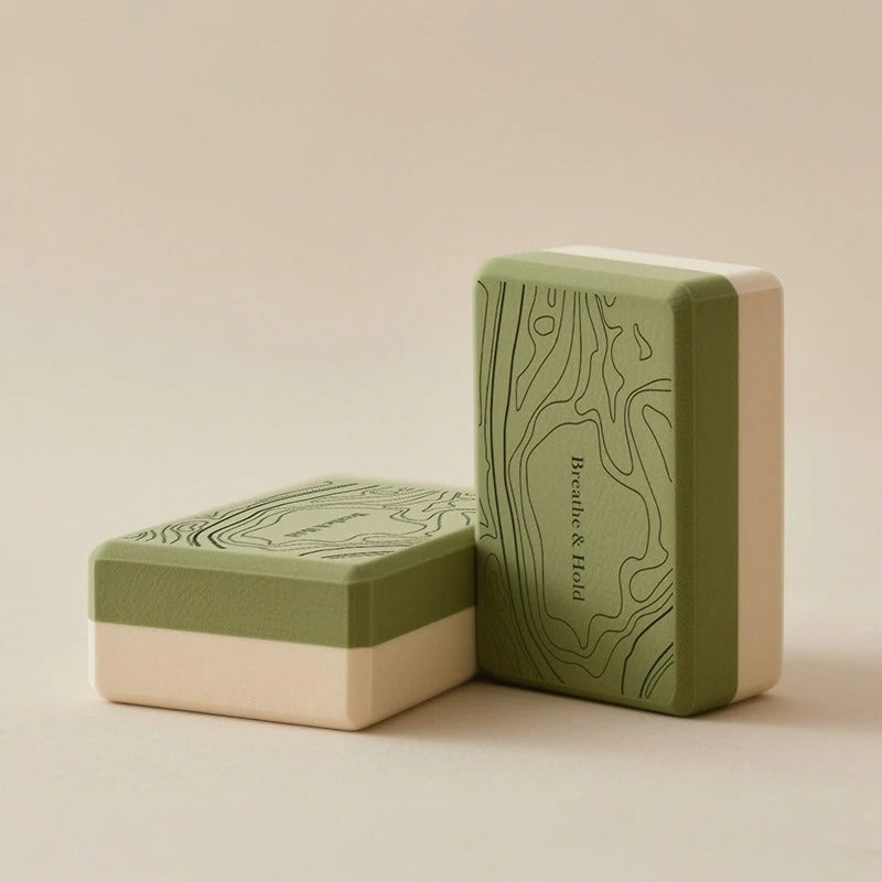 brique yoga bicolore blanc vert