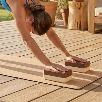 brique yoga bicolore marron