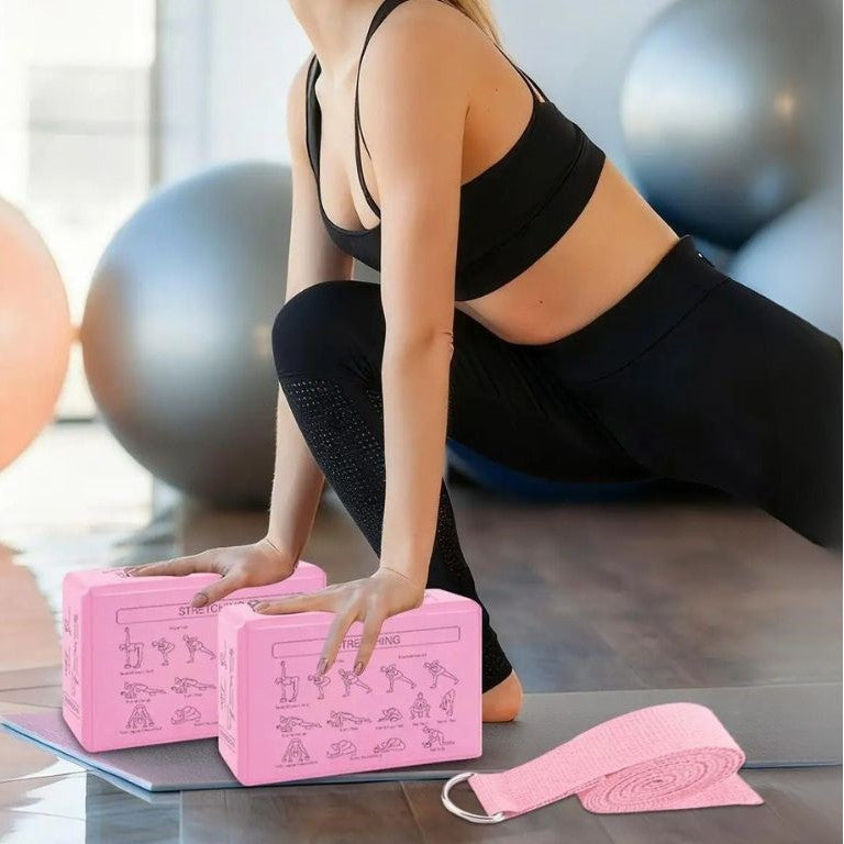 brique yoga stretching rose