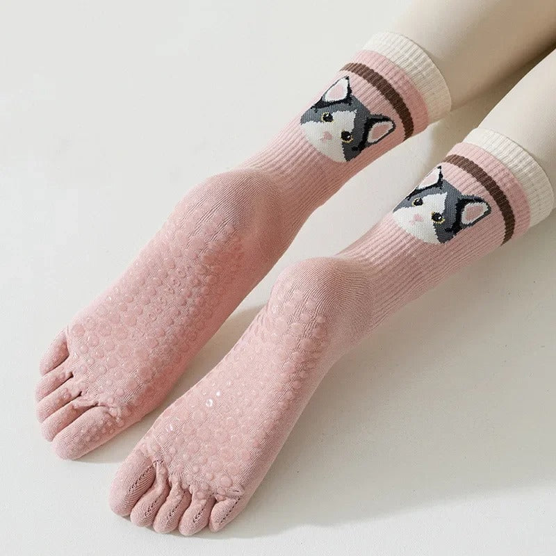 chaussette antiderapante pilates animal chat