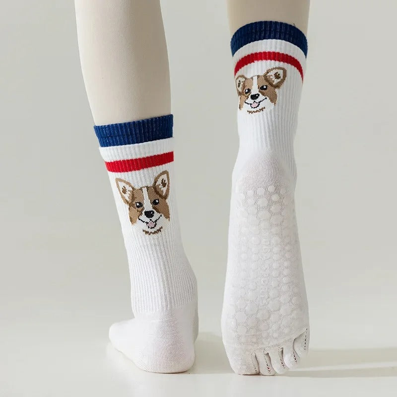 chaussette antiderapante pilates animal chien