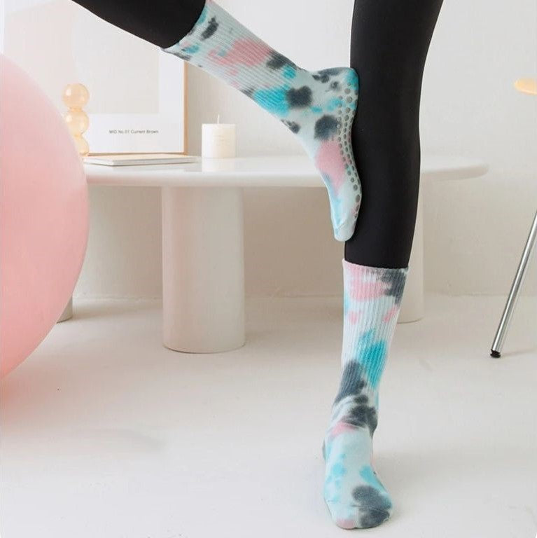 chaussette antiderapante pilates coloree bleue