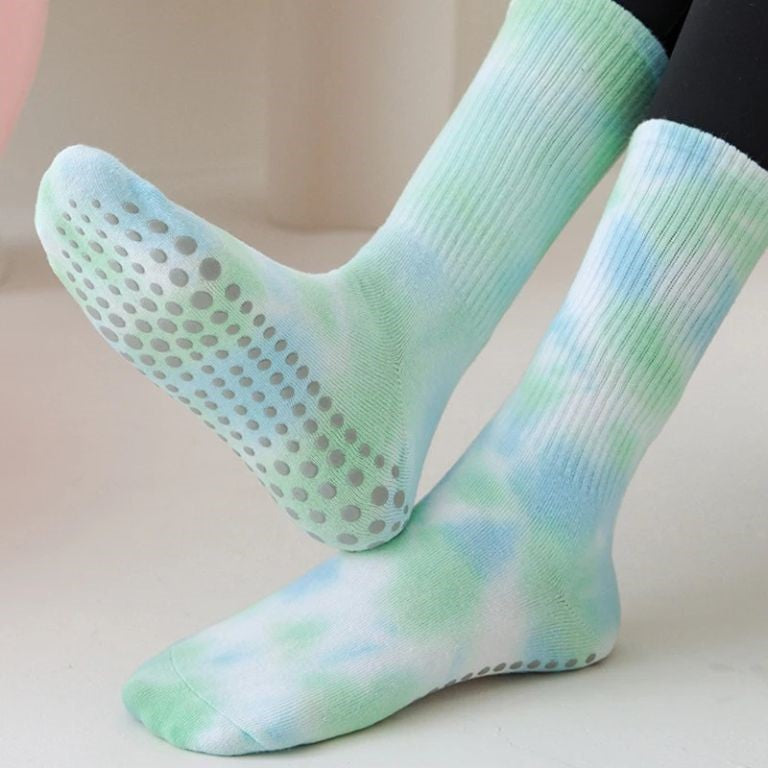 chaussette antiderapante pilates coloree verte