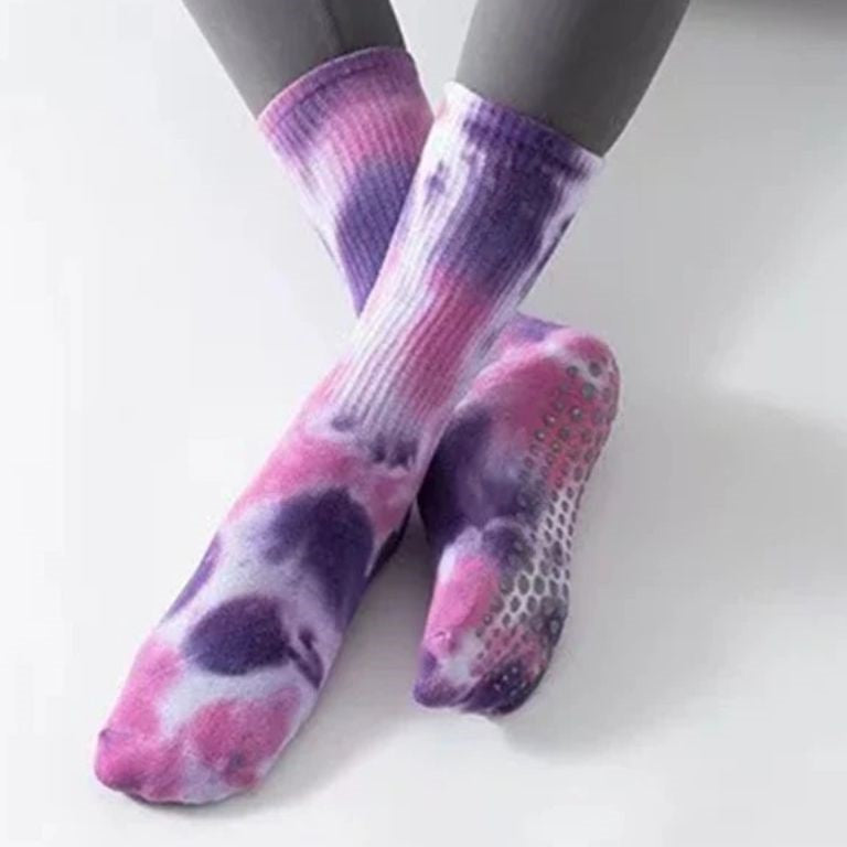 chaussette antiderapante pilates coloree violet