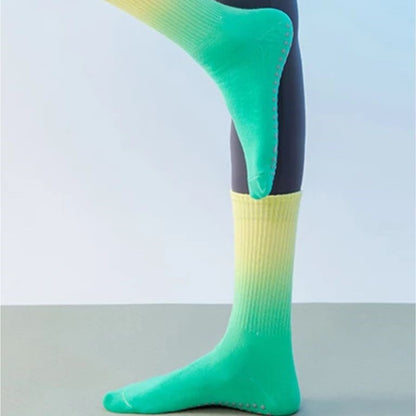 chaussettes pilates antidérapantes dégradé jaune