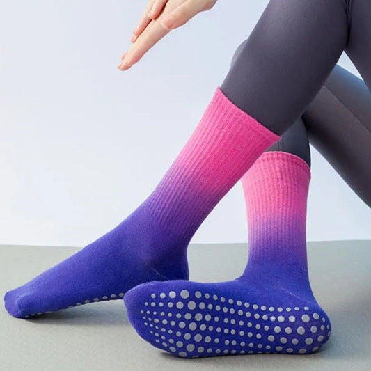 chaussette antidérapante pilates dégradé violet