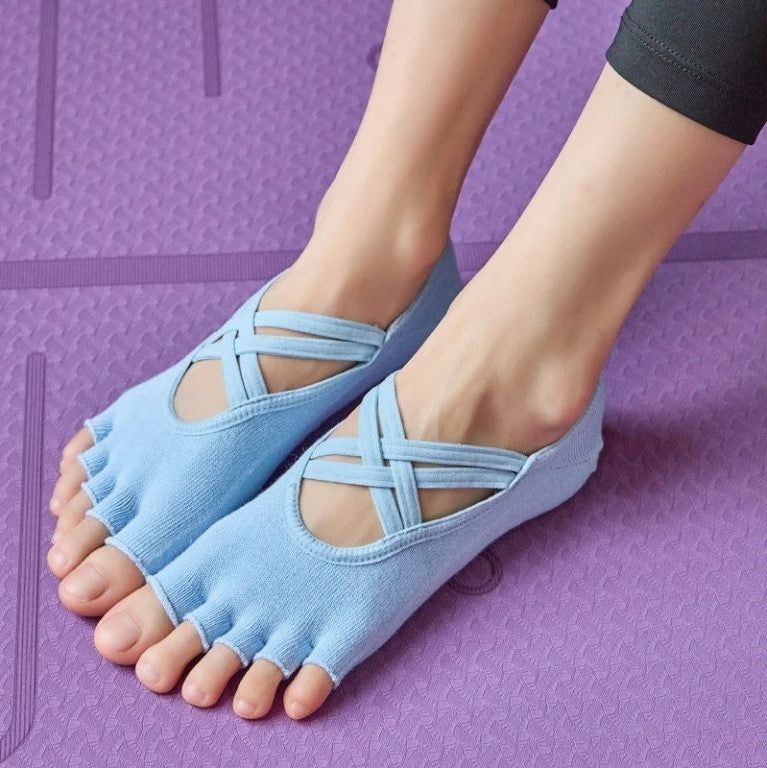 chaussette antiderapante pilates free bleu