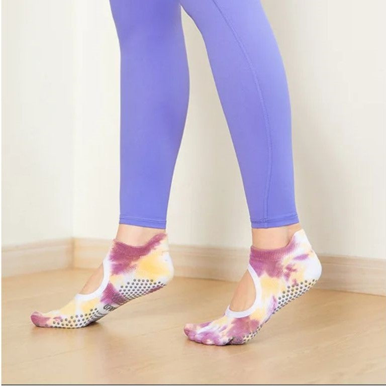 chaussette antidérapante pilates pro marron