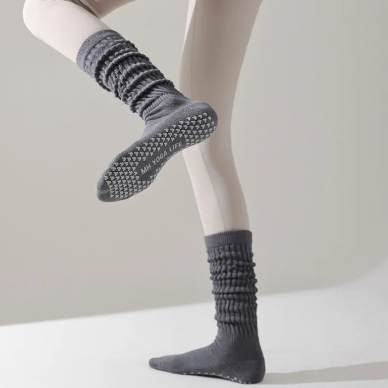chaussette antidérapante pilates unie grise