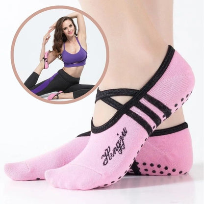 chaussette-antiderapante-sensation-yoga-pilates-rose