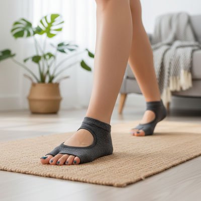 Chaussette antiderapante sport gris foncé