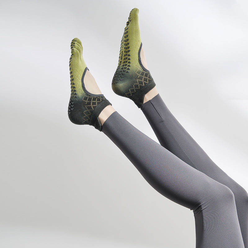 chaussette de pilates antidérapante vert olive