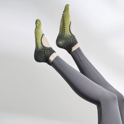 chaussette de pilates antidérapante vert olive