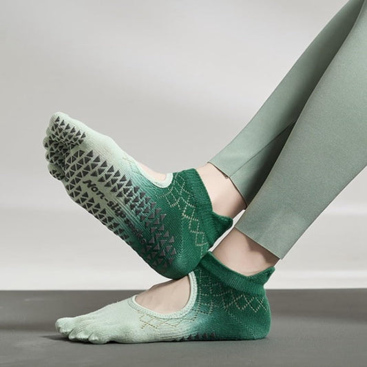 chaussette de pilates antidérapante vert