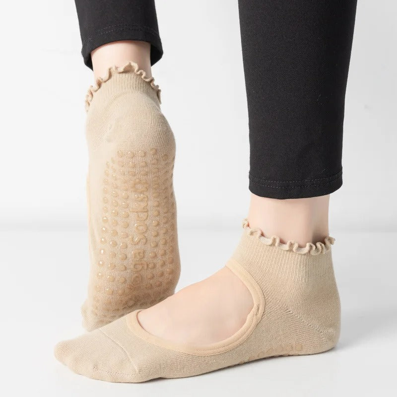 chaussette de pilates relax beige