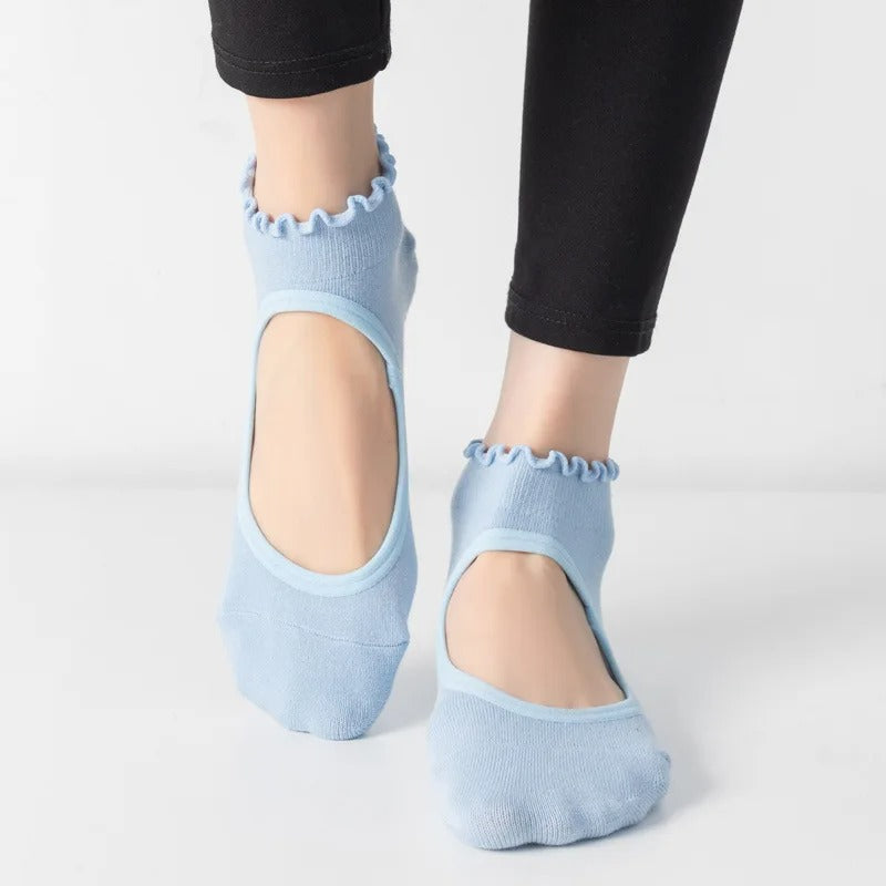 chaussette de pilates relax bleu