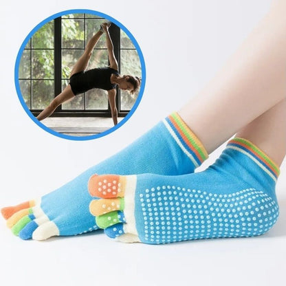 chaussettes antiderapantes arc en ciel bleu