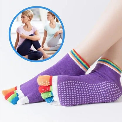 chaussettes antiderapantes arc en ciel mauve