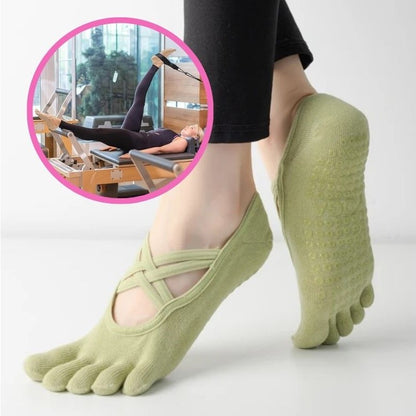 chaussettes-antiderapantes-ballerine-vertes