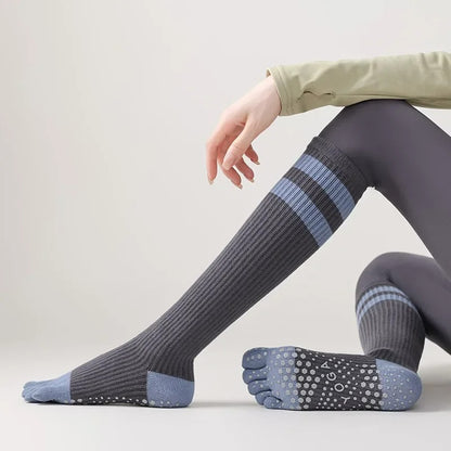chaussettes antiderapantes pilates gratte ciel grise