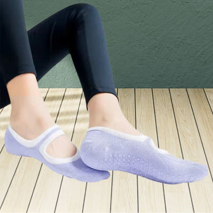 chaussettes pilates antiderapantes couleurs tendance et motifs antiderapants visibles