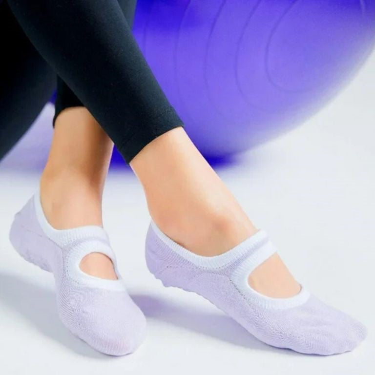 chaussettes pilates antiderapante violet