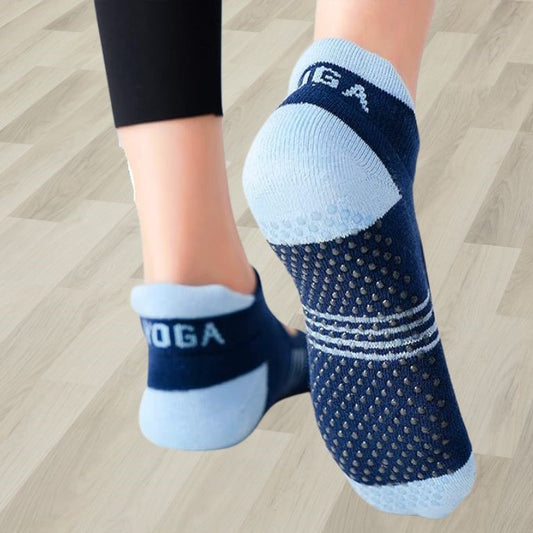 chaussettes pilates gym bleu