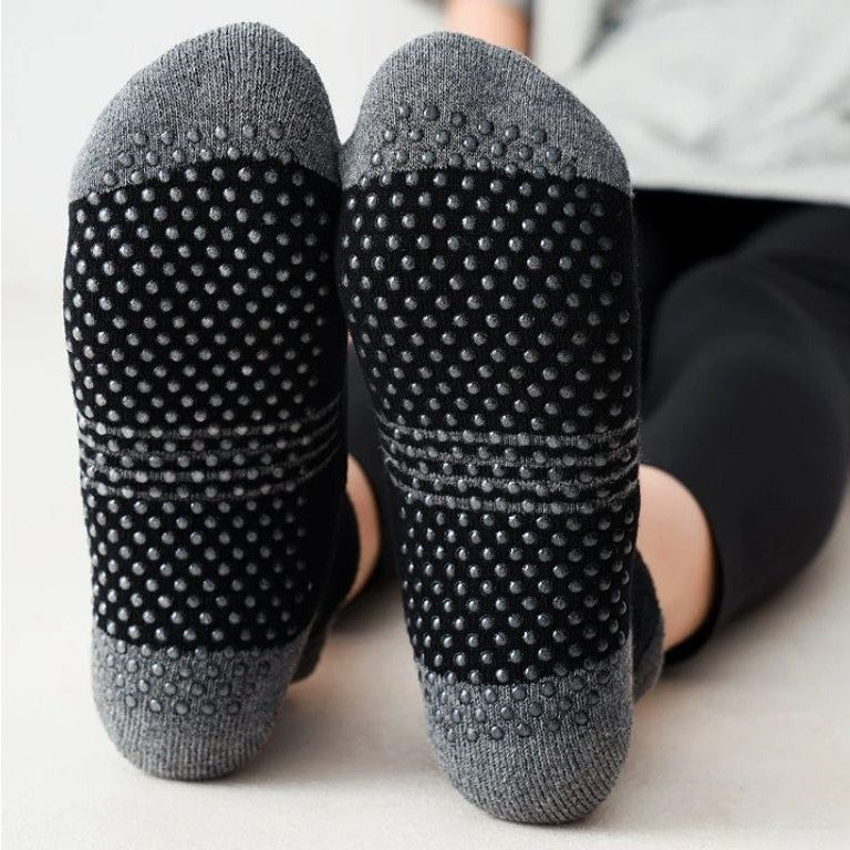 chaussettes pilates gym grise noire