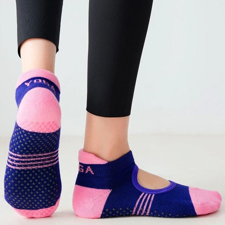 chaussettes pilates gym violet rose