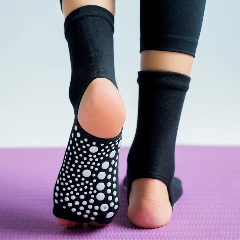 chaussettes pilates hautes noire