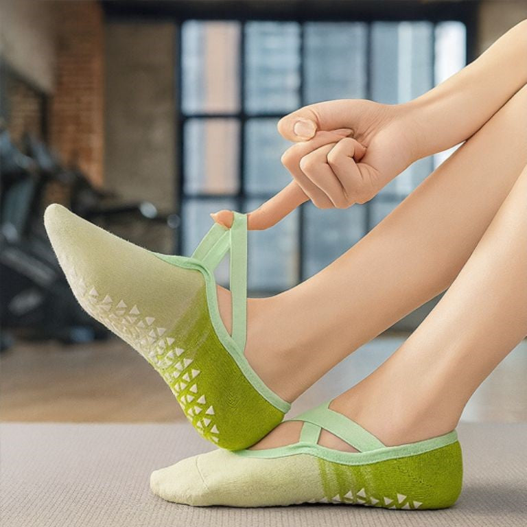 chaussettes pilates pastel vert