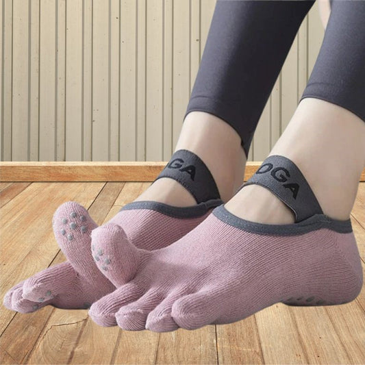 chaussettes pilates respirantes roses