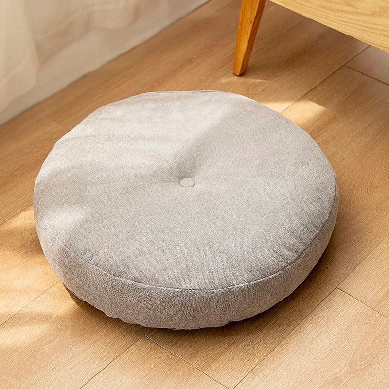 coussin de meditation zen gris