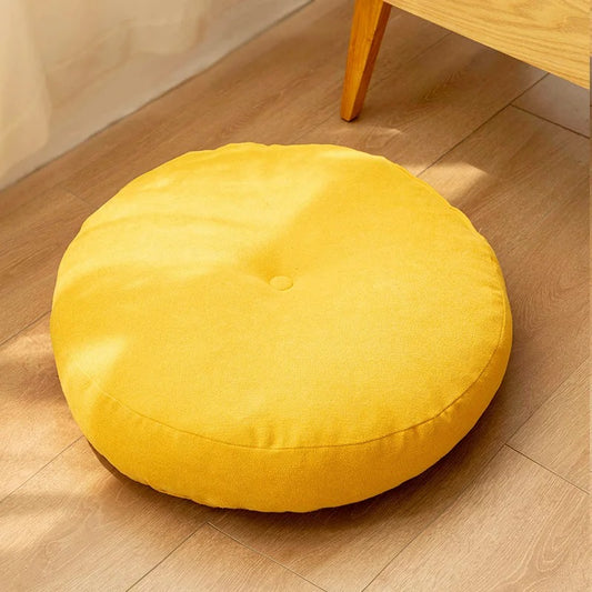 coussin de meditation zen jaune