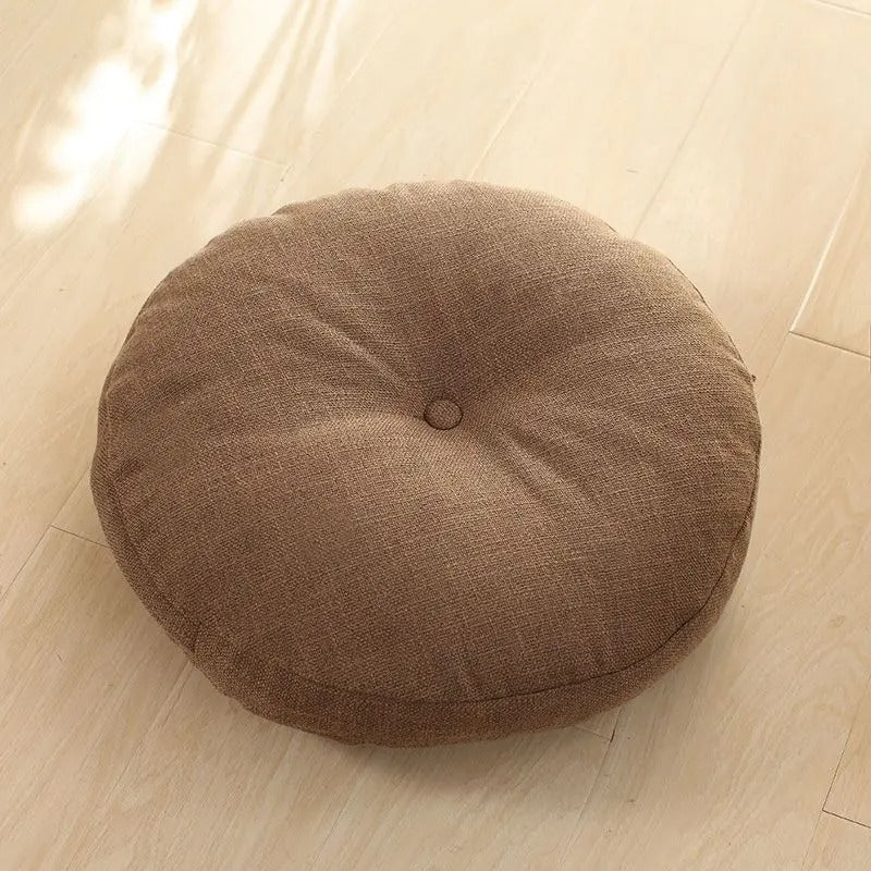 coussin de meditation zen marron