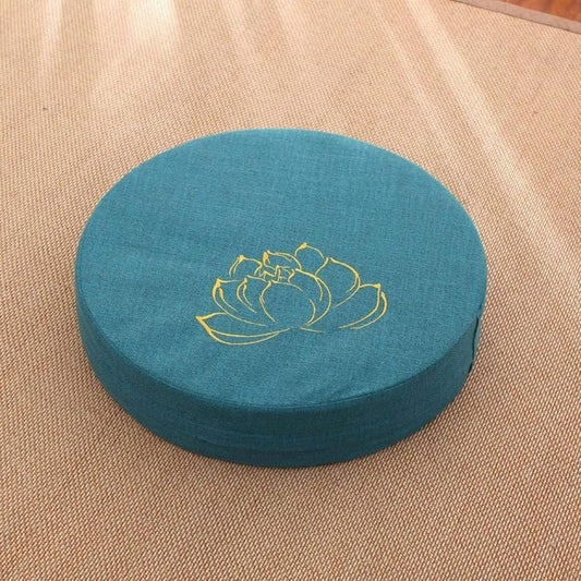 coussin yoga lotus bleu