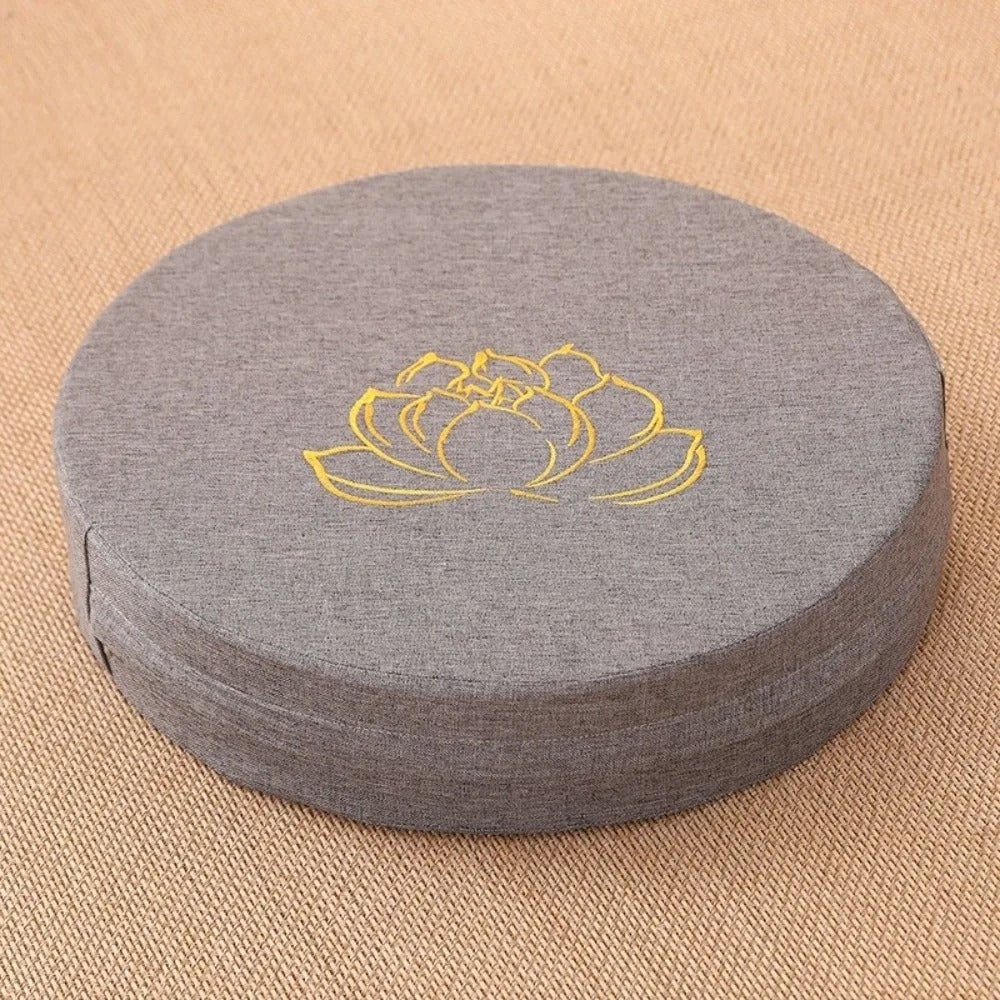 coussin yoga lotus gris