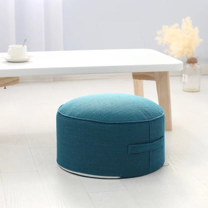 coussin yoga naturel turquoise