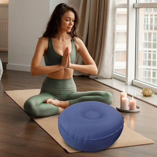 coussin yoga voyage bleu