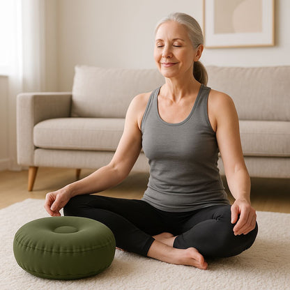 coussin yoga voyage vert